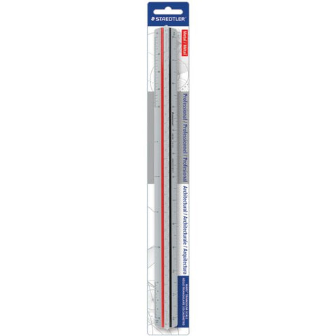 Staedtler Mars Professional Architectural Triangular Scale 12" Length - Aluminum - 1 Each - Silver