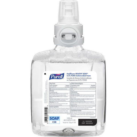 PURELL CRT CS8 Healthy Soap Foam Hand Soap, Floral Scent, 40.58 Oz Bottle Floral Scent - 40.6 fl oz (1200.1 mL) - Hand, Skin - Clear - Anti-irritant - 2 / Carton