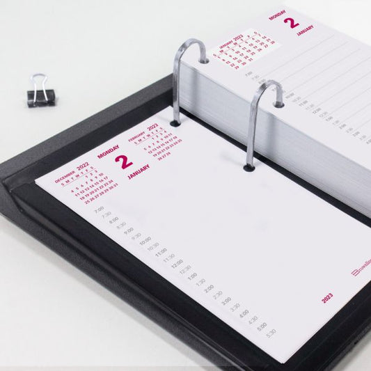 Brownline Daily Calendar Refill, 6" x 3-1/2", Burgundy/White, January To December 2023, C2R, 2023 Calendar