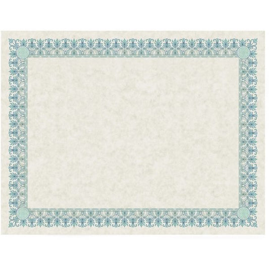 Southworth Parchment Certificates, Academic, 8.5 x 11, Ivory with Green/Blue Border, 25/Pack