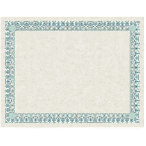 Southworth Parchment Certificates, Academic, 8.5 x 11, Ivory with Green/Blue Border, 25/Pack