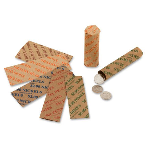 Iconex Tubular Coin Wrappers, Pennies, $.50, Pop-Open Wrappers, 1000/Pack