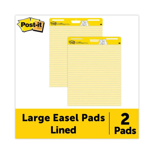 Post-it Easel Pads Self Stick Easel Pads, Ruled, 25 x 30, Yellow, 2 30 Sheet Pads/Carton