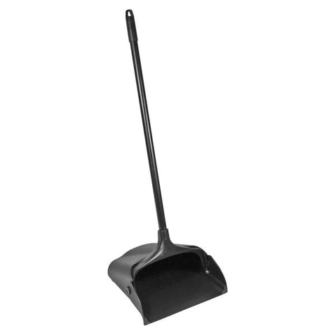 Rubbermaid Commercial Lobby Pro Upright Dustpan with Wheels, 12.5w x 37h, Polypropylene with Vinyl Coat, Black