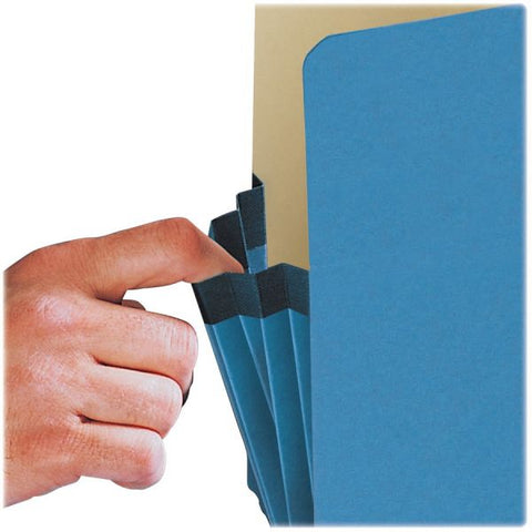 Smead 74235 Blue Colored File Pocket Legal Size - Straight Tab Cut - 5.25" Expansion - Manila Stock - Blue - 1 Each