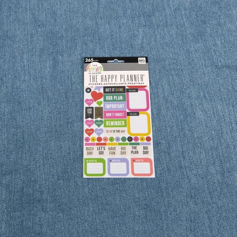 Happy Planner Stickers, 9-1/8" x 4-13/16", Everyday Reminders, Pack Of 5 Sticker Sheets