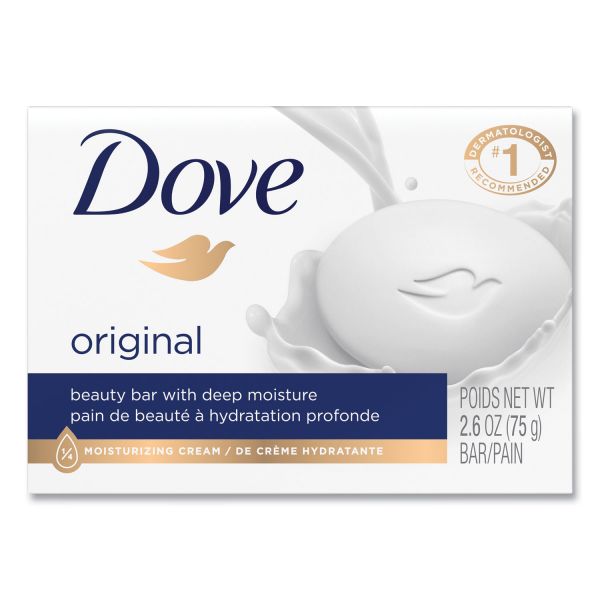 Dove White Beauty Bar, Light Scent, 2.6 oz, 36/Carton