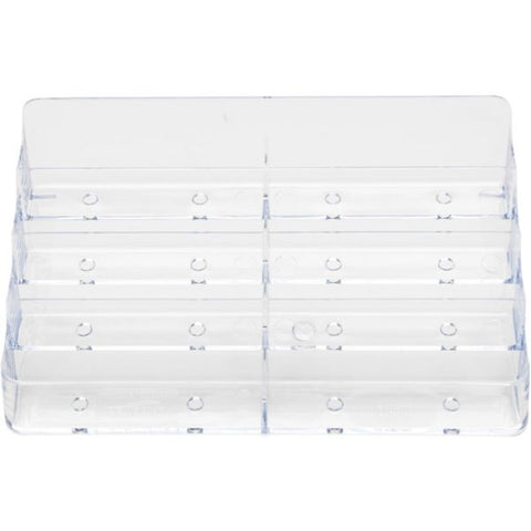 deflecto 8-Pocket Business Card Holder, Holds 400 Cards, 7.78 x 3.5 x 3.38, Plastic, Clear