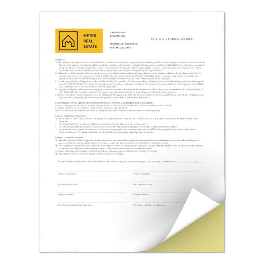 Xerox Revolution Digital Carbonless Paper, 8 1/2 x 11, Straight Collated, 15 lb, White/Canary, 5,000 Sheets/CT