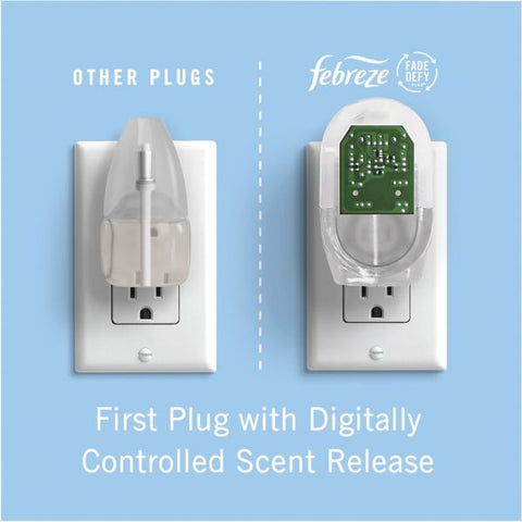 Febreze PLUG Air Freshener Warmer, 2.5" x 3" x 4", Off White, 4/Carton Oil - 50 Day - 1 Each