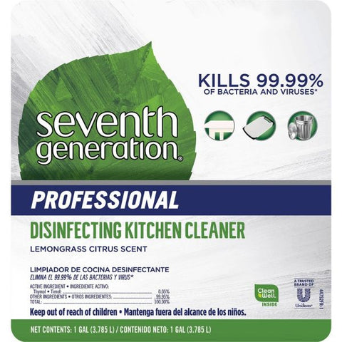 Seventh Generation Disinfecting Kitchen Cleaner Refill 128 fl oz (4 quart) - Lemongrass Citrus Scent - 1 Each