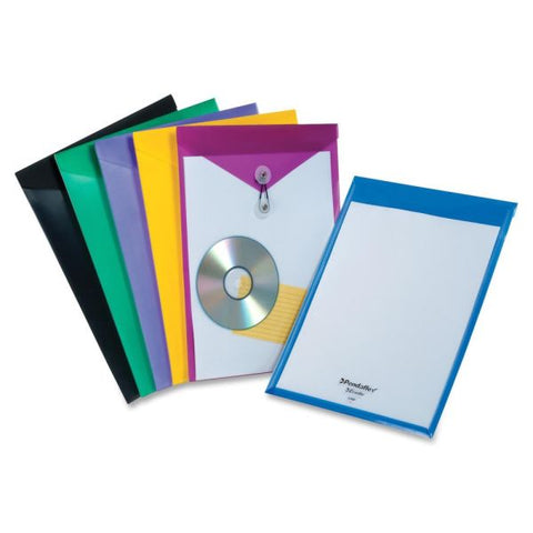 Pendaflex ViewFront Letter Vinyl File Pocket Letter - 8.50" x 11" - 1 Each - Assorted(Blue, Black, Yellow, Purple, Green, Magenta)