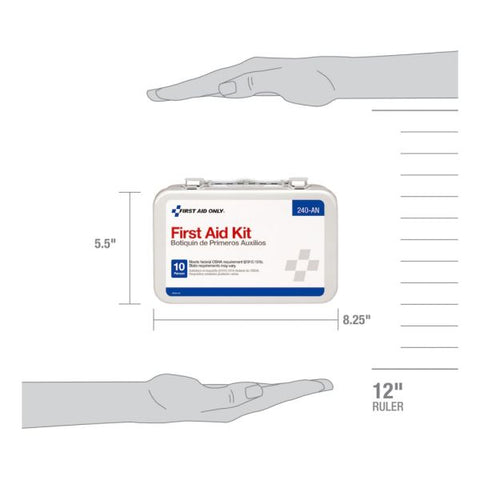 First Aid Only Unitized First Aid Kit for 10 People, 65 Pieces, OSHA/ANSI, Metal Case