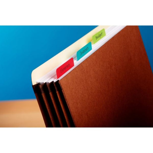 Post-it Tabs Solid Color Tabs, 1/3-Cut, Assorted Colors, 3" Wide, 24/Pack