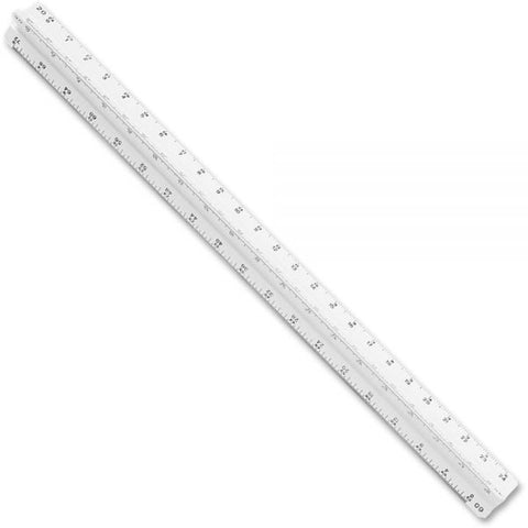 Staedtler Student Series 12" Triangular Scale 12"Longueur 1"Largeur - 3/32, 1/8, 3/16, 1/4, 3/8, 1/2, 3/4, 1, 1-1/2 Graduations - Imperial, Metric Measuring System - Plastic - 1 Each - White