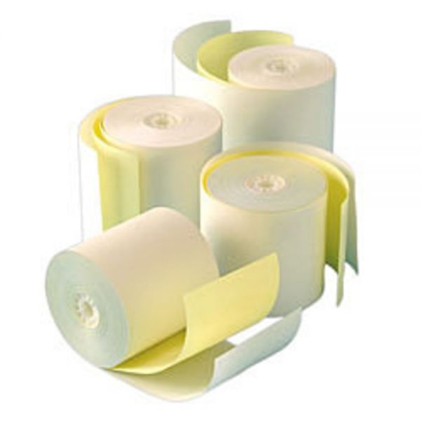 Register/Calculator Paper Rolls, 2 1/4" x 100', 2-Ply, Canary/White, 1 Roll