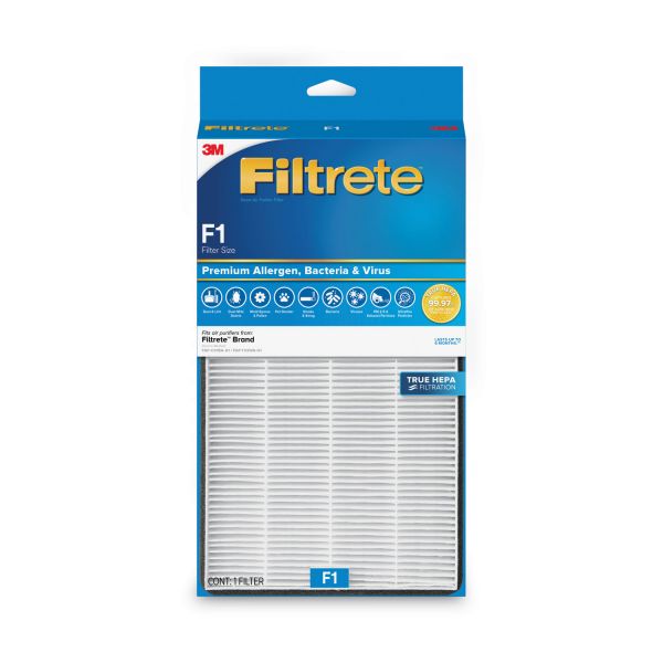 Filtrete Premium True HEPA Room Air Purifier Filter, 7.3 x 13.86, 4/Carton