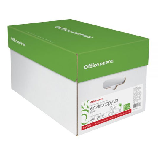 EnviroCopy Copy Paper, Ledger Size (11" x 17"), 20 Lb, 30% Recycled, FSC Certified, White, 500 Sheets Per Ream, Case Of 5 Reams