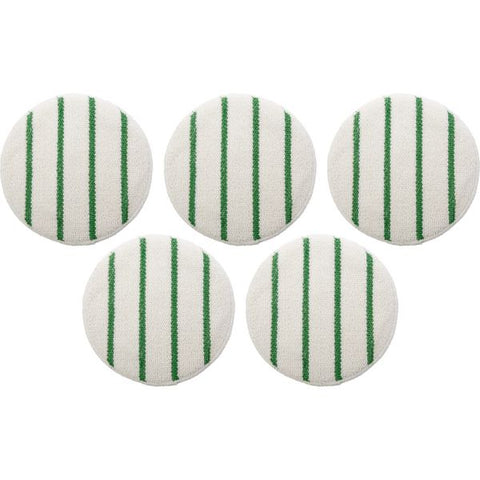 Rubbermaid Commercial Green Stripe Carpet Bonnet 5/Carton x 19" Diameter - 175 rpm to 300 rpm Speed Supported - White, Green