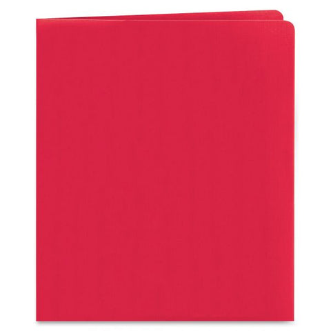 Smead Two-Pocket Folder, 50-Sheet Capacity, Red, 25/Box