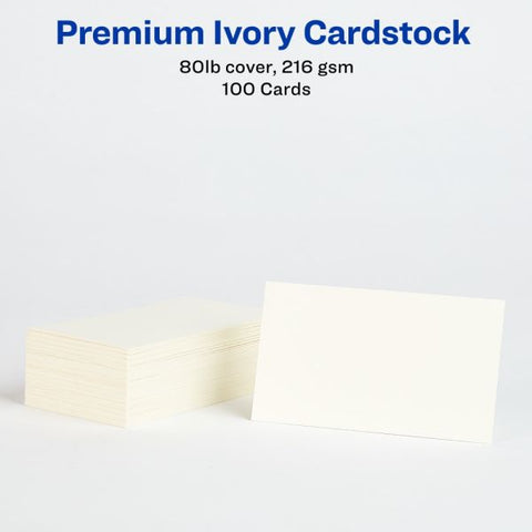 Avery Printable Postcards, Inkjet/Laser, 74 lb, 4.25 x 5.5, Ivory, 100 Cards, 4 Cards/Sheet, 25 Sheets/Box