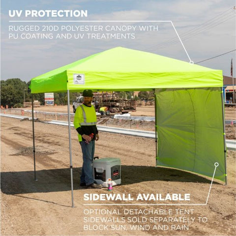 Ergodyne Instant Shelter Canopy Canopy StyleLime - Polyester, Polyurethane - Steel Frame