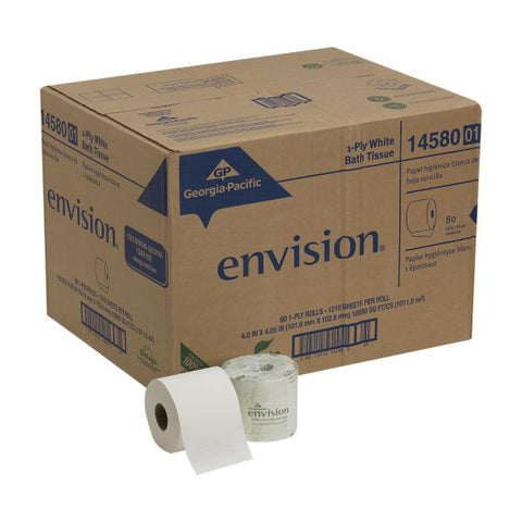 PACIFIC BLUE BASIC STANDARD ROLL 1-PLY TOILET PAPER BY GP PRO (GEORGIA-PACIFIC), 80 ROLLS PER CASE