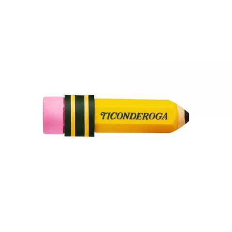 Ticonderoga Shaped Eraser, For Pencil Marks, Pencil Shaped, Small, Yellow/Green/Pink, 3/Pack