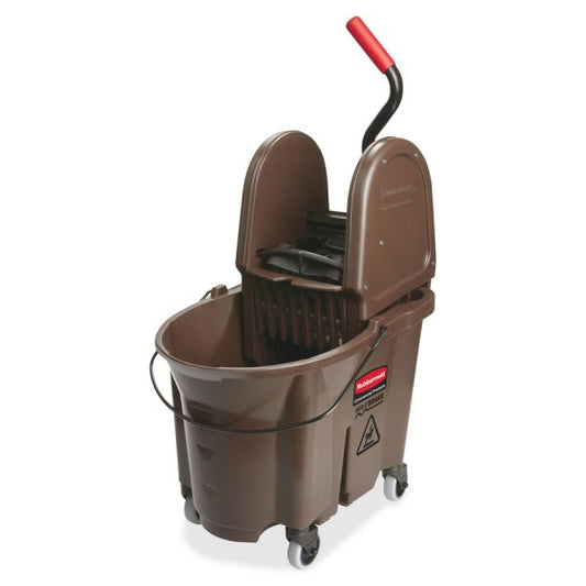 Rubbermaid Commercial WaveBrake Combo Mop Bucket 35 quart - Splash Resistant - 23.5" x 15.5" x 20" - Tubular Steel, Plastic - Brown - 1 / Carton