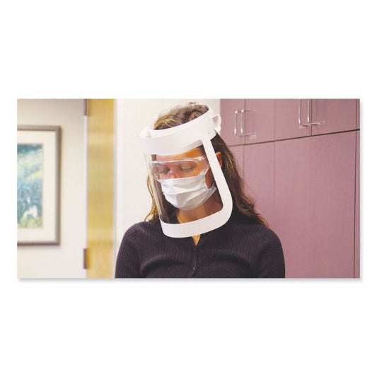 SCT Face Shield, 20.5 to 26.13 x 10.69, One Size Fits All, Clear/White, 225/Carton