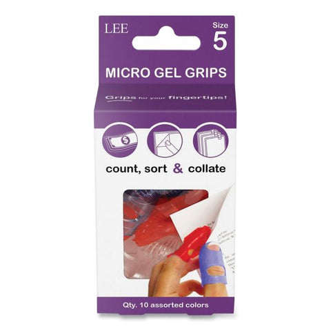 LEE Tippi Micro-Gel Fingertip Grips, Size 5, Small, Assorted, 10/Pack