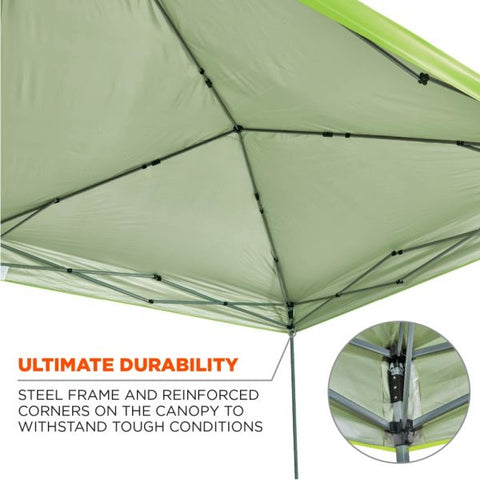 Ergodyne Instant Shelter Canopy Canopy StyleLime - Polyester, Polyurethane - Steel Frame