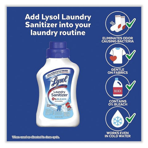 LYSOL Brand Laundry Sanitizer, Liquid, Crisp Linen, 90 oz, 4/Carton