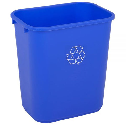 Highmark Recycling Bin, 6.5 Gallons, 15"H x 10"W x 14-1/4"D, Blue