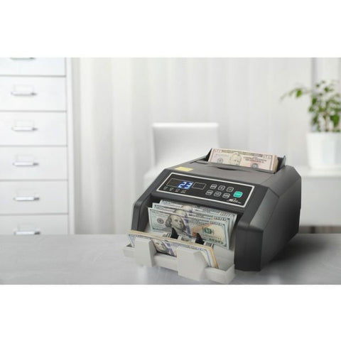 Royal Sovereign Back Load Bill Counter with Counterfeit Detection, 1,400 Bills/min, 12.24 x 10.16 x 7.01, Black/Silver