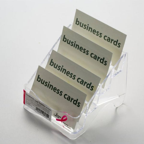 Officemate 4-tier BCA Business Card Holder 4" x 3.8" x 4" - Plastic - Clear - 1 Each