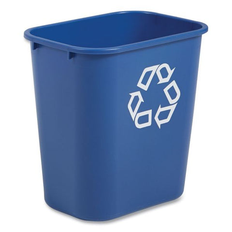 Rubbermaid Commercial Deskside Recycling Container, Medium, 28.13 qt, Plastic, Blue