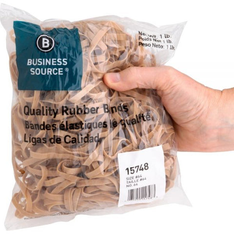 Business Source #64 Rubber Bands Size #64 - 3 1/4" x 1/4" - Natural - 320/ Pack