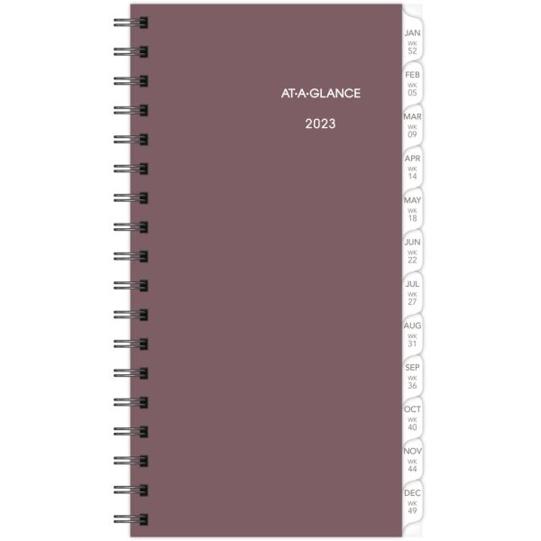 AT-A-GLANCE 2023 RY Weekly Planner Refill, Wirebound, Pocket, 3 1/4" x 6 1/2"