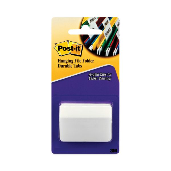 Post-it Tabs Angled Color Bar Tabs, 1/5-Cut, White, 2" Wide, 50/Pack