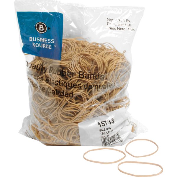 Business Source #16 Rubber Bands Size #16 - 2 1/2" x 1/16" - Natural - 1,800/ Pack