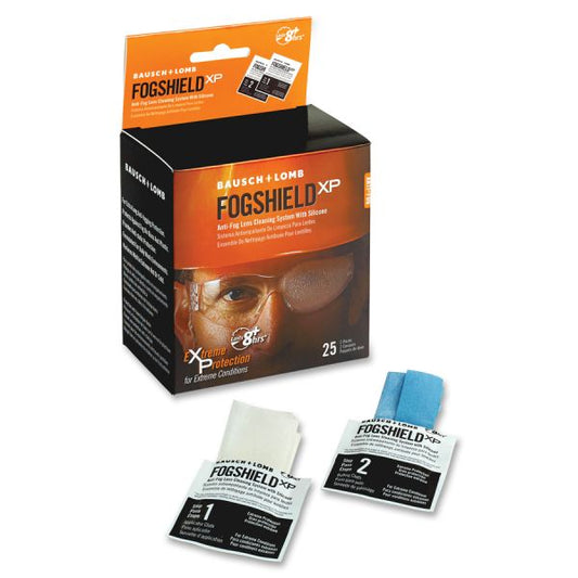 Bausch & Lomb FogShield XP Anti-Fog Lens Cleaning System Individually Wrapped - 25 x 2-Packs