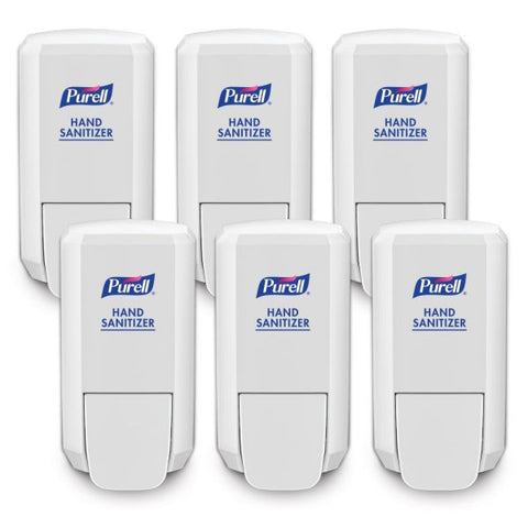 Purell CS2 Push-Style Hand Sanitizer Dispensers, White, Case Of 6 Dispensers