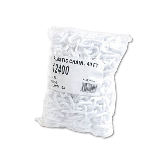 Tatco Crowd Control Stanchion Chain, Plastic, 40ft, White