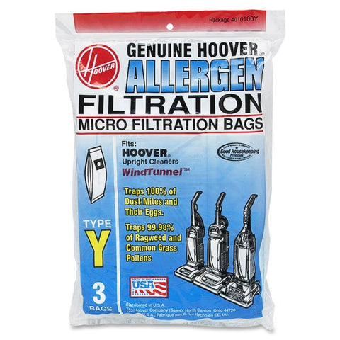 Hoover Type Y Allergen Filtration Bags 36 / Carton - Type Y - Black