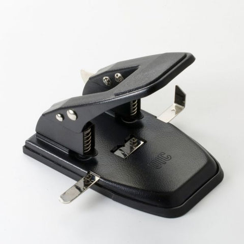 Officemate Heavy-Duty 2-Hole Punch 2 Punch Heads - 1/4" Hole Diameter - 50 Sheet Capacity - Black