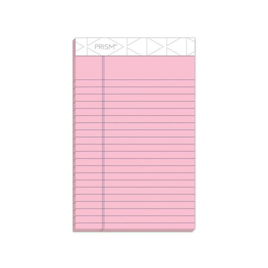 TOPS Prism + Colored Writing Pads, Narrow Rule, 50 Pastel Pink 5 x 8 Sheets, 12/Pack