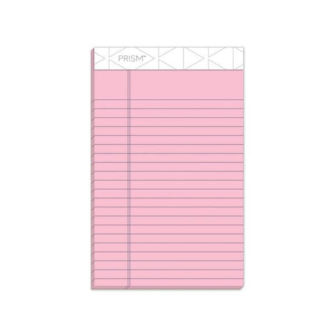 TOPS Prism + Colored Writing Pads, Narrow Rule, 50 Pastel Pink 5 x 8 Sheets, 12/Pack