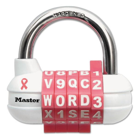 Master Lock Password Plus Combination Lock, Hardened Steel Shackle, 2.5" Wide, Chrome/Assorted