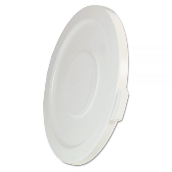 Rubbermaid Commercial Round Flat Top Lid, for 32 gal Round BRUTE Containers, 22.25" Diameter, White